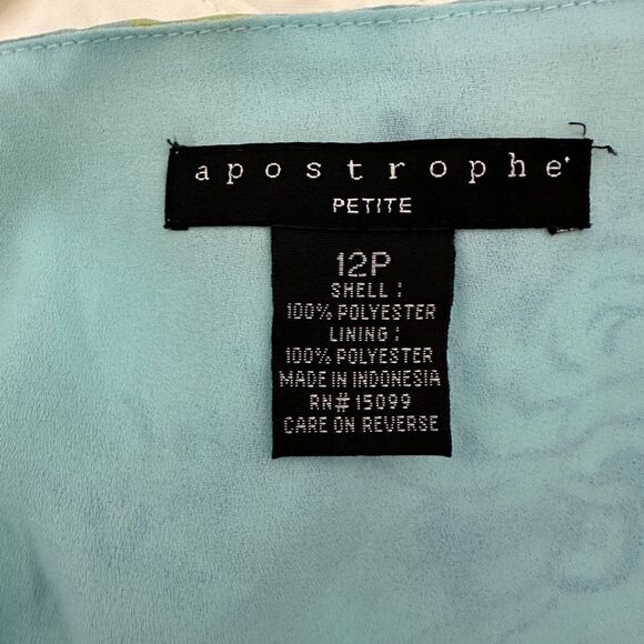 Apostrophe petite vintage silky floral top with light sleeve size 12P - Picture 6 of 7